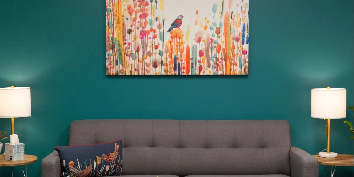 center for compassion home lobby painting couch